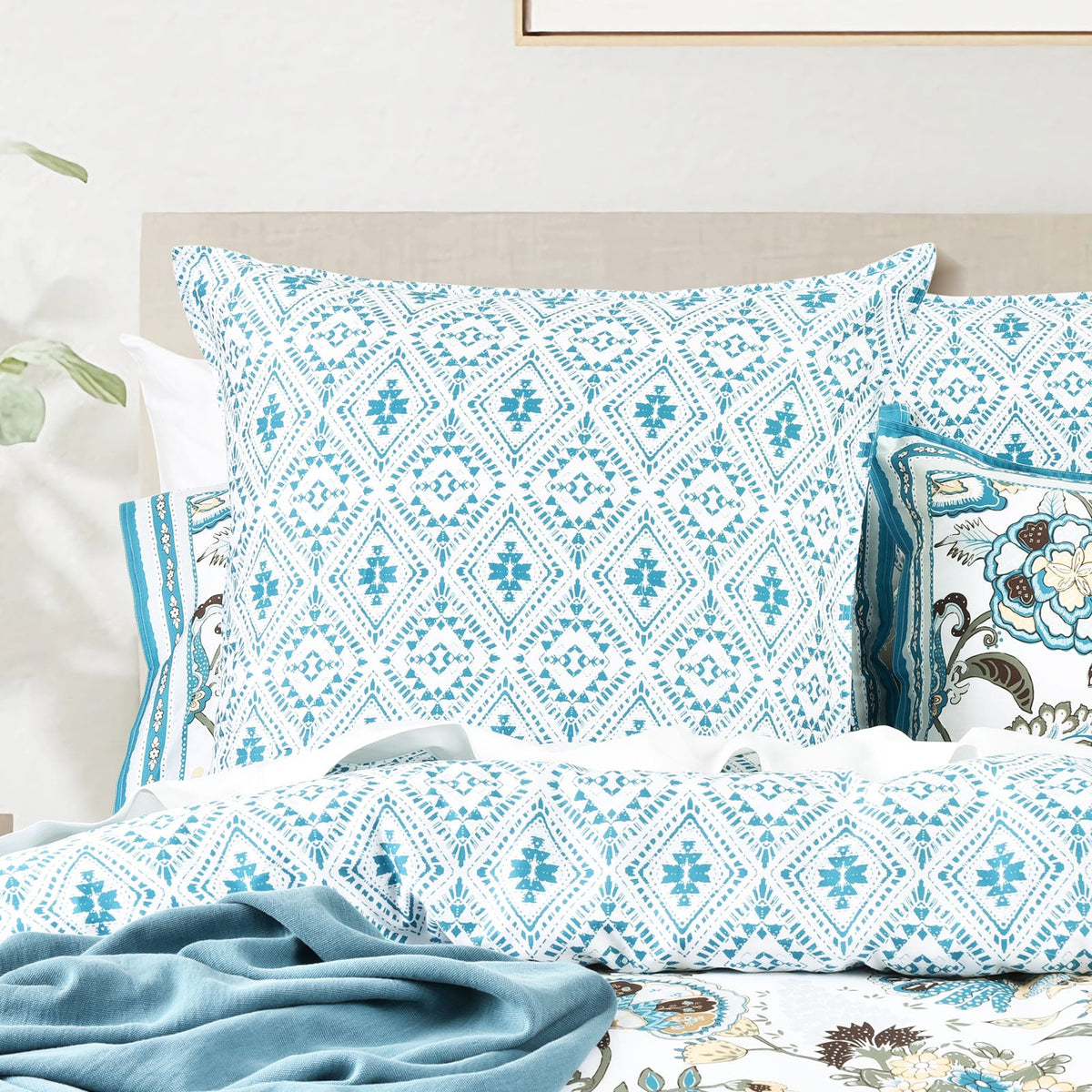 Renee Taylor Anaya 300TC Cotton Reversible Kids Quilt Cover Set - Blue (OEKO-TEX Certified)