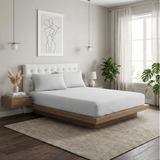 Renee Taylor 300TC Organic Cotton Fitted Sheet & Pillowcase Set - Vapour (GOTS Certified)