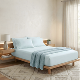 Renee Taylor 300TC Organic Cotton Fitted Sheet & Pillowcase Set - Sage (GOTS Certified)
