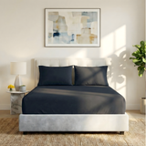 Renee Taylor 300TC Organic Cotton Fitted Sheet & Pillowcase Set - Turbulence (GOTS Certified)