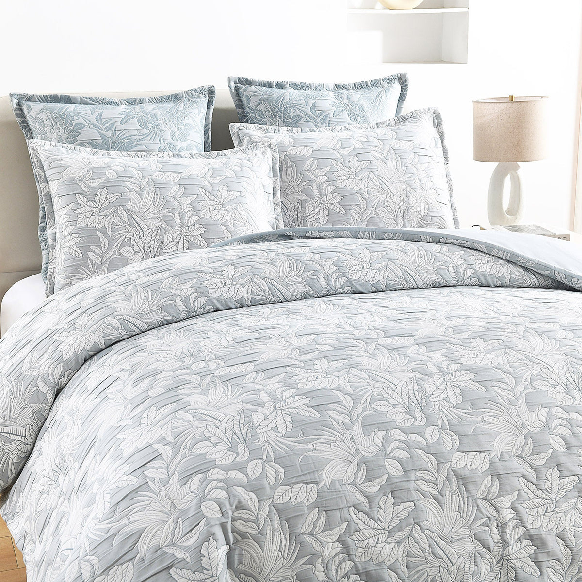 Renee Taylor Westley Cotton Matelasse Jacquard Quilt Cover Set - Aqua (OEKO-TEX Certified)