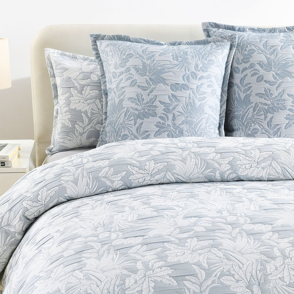 Renee Taylor Westley Cotton Matelasse Jacquard Quilt Cover Set - Aqua (OEKO-TEX Certified)