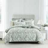 Renee Taylor Indiana Cotton Matelasse Jacquard Quilt Cover Set - Fern (OEKO-TEX Certified)