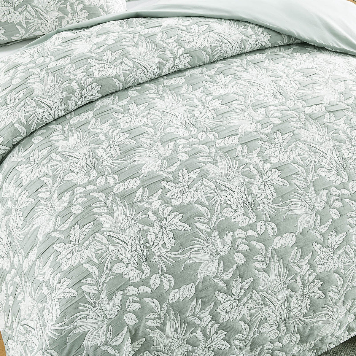 Renee Taylor Indiana Cotton Matelasse Jacquard Quilt Cover Set - Fern (OEKO-TEX Certified)
