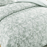 Renee Taylor Indiana Cotton Matelasse Jacquard Quilt Cover Set - Fern (OEKO-TEX Certified)