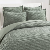 Renee Taylor Harper Crinkle Jacquard Quilt Cover Set - Juniper (OEKO-TEX Certified)