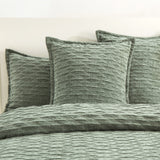 Renee Taylor Harper Crinkle Jacquard Quilt Cover Set - Juniper (OEKO-TEX Certified)