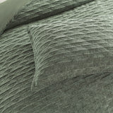 Renee Taylor Harper Crinkle Jacquard Quilt Cover Set - Juniper (OEKO-TEX Certified)