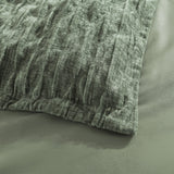 Renee Taylor Harper Crinkle Jacquard Quilt Cover Set - Juniper (OEKO-TEX Certified)