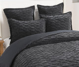 Renee Taylor Charlotte Crinkle Jacquard Quilt Cover Set - Onyx (OEKO-TEX Certified)