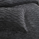 Renee Taylor Charlotte Crinkle Jacquard Quilt Cover Set - Onyx (OEKO-TEX Certified)