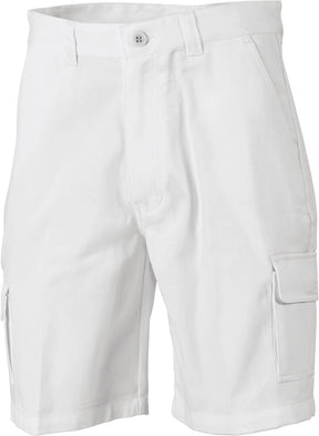 DNC 3302 Cotton Drill Cargo Shorts Workwear Work - White