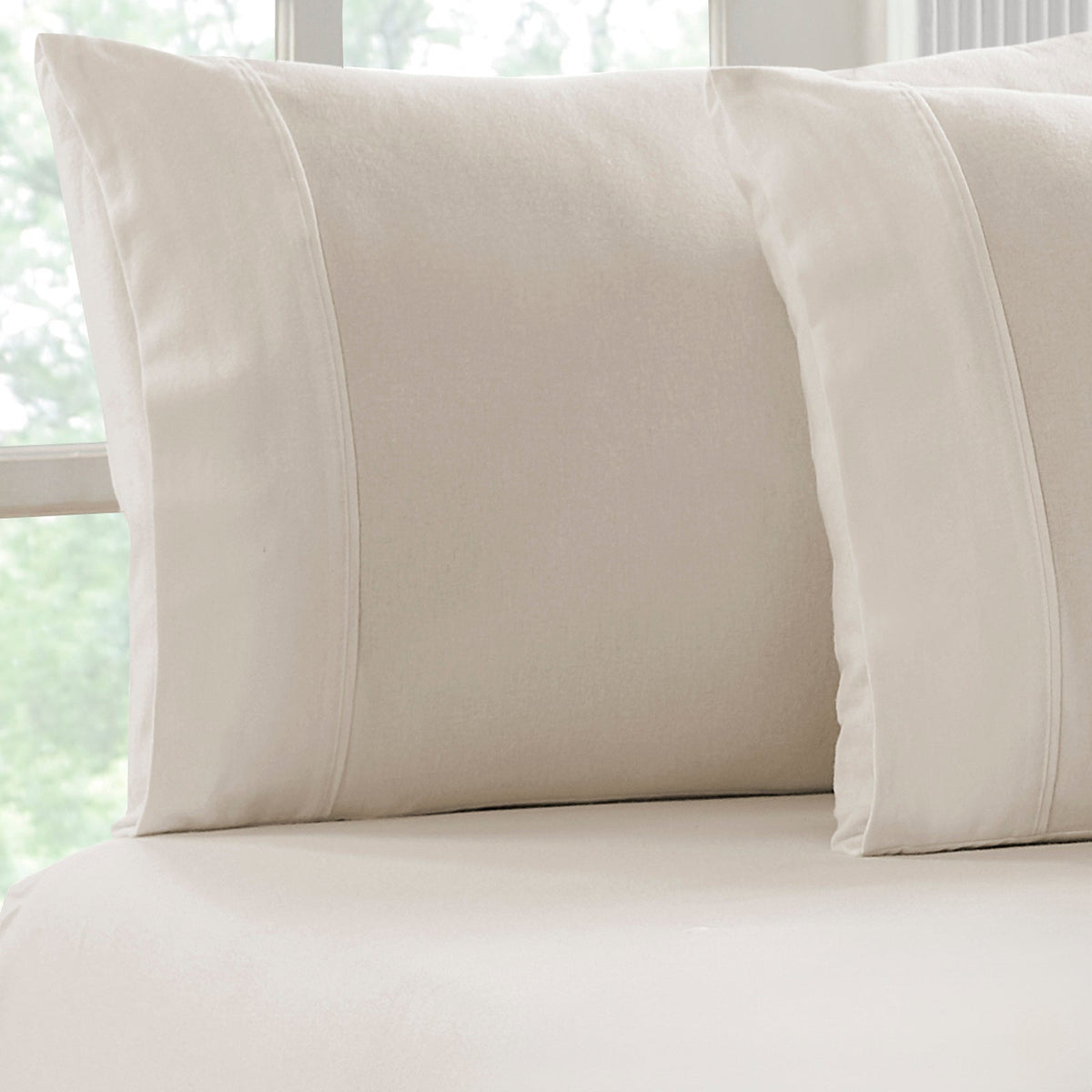 Park Avenue 175 GSM Egyptian Cotton Flannelette Fitted Sheet & Pillowcase Set - Sand