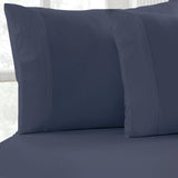 Park Avenue 175 GSM Egyptian Cotton Flannelette Fitted Sheet & Pillowcase Set - Ink