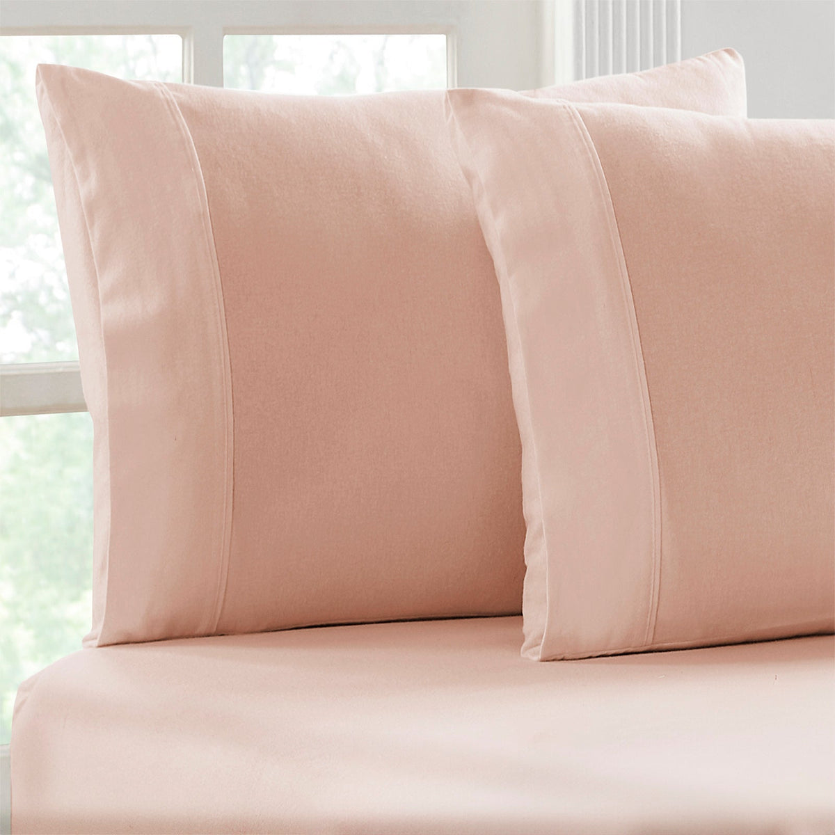 Park Avenue 175 GSM Egyptian Cotton Flannelette Fitted Sheet & Pillowcase Set - Rose