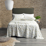 Park Avenue 175 GSM Egyptian Cotton Flannelette Bed Sheet Set - Capri Palm