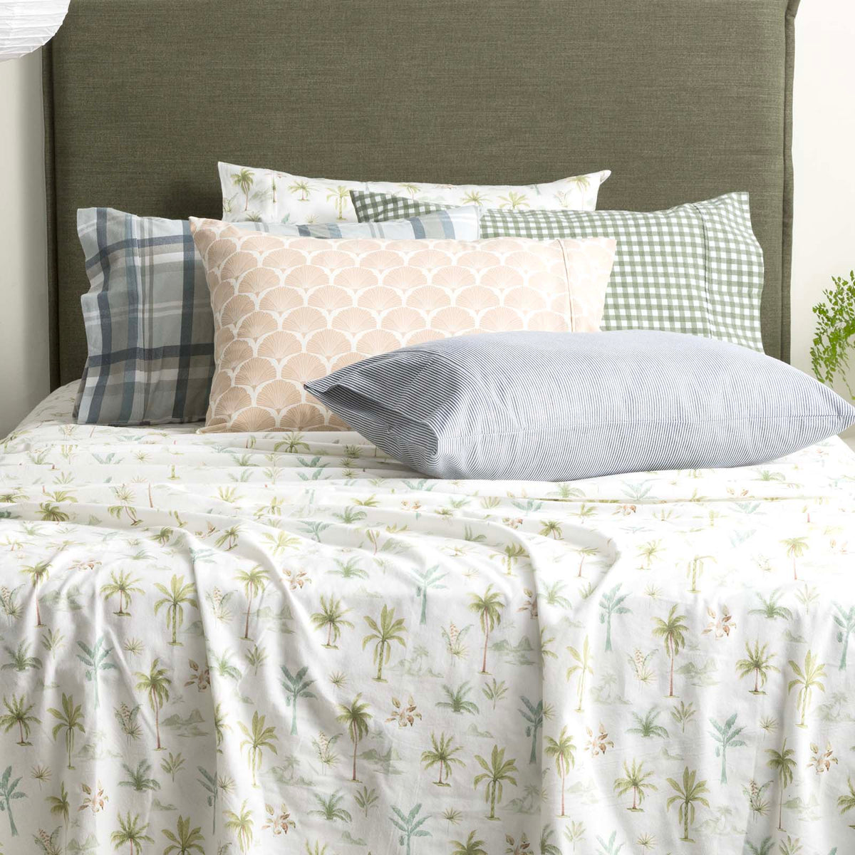 Park Avenue 175 GSM Egyptian Cotton Flannelette Bed Sheet Set - Ginko