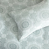 Renee Taylor Rizz Cotton Blend Jacquard Quilt Cover Set - Sage (OEKO-TEX Certified)