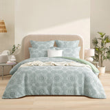 Renee Taylor Rizz Cotton Blend Jacquard Quilt Cover Set - Sage (OEKO-TEX Certified)