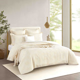 Renee Taylor Dakota Cotton Blend Jacquard Quilt Cover Set - Beige (OEKO-TEX Certified)