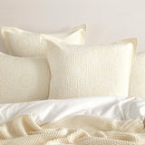 Renee Taylor Dakota Cotton Blend Jacquard Quilt Cover Set - Beige (OEKO-TEX Certified)