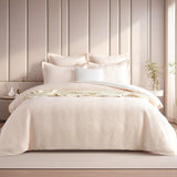 Renee Taylor Bella Cotton Blend Jacquard Quilt Cover Set - Blush (OEKO-TEX Certified)