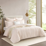 Renee Taylor Bella Cotton Blend Jacquard Quilt Cover Set - Blush (OEKO-TEX Certified)