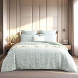 Renee Taylor Mayfair Cotton Blend Jacquard Quilt Cover Set - Sage (OEKO-TEX Certified)