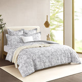 Renee Taylor Sigma Cotton Blend Jacquard Quilt Cover Set - Charcoal (OEKO-TEX Certified)