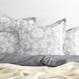 Renee Taylor Sigma Cotton Blend Jacquard Quilt Cover Set - Charcoal (OEKO-TEX Certified)