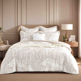Renee Taylor Panache Cotton Blend Jacquard Quilt Cover Set - Wood (OEKO-TEX Certified)