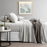 Renee Taylor Comfort T's Organic Cotton Jersey Bed Sheet Set - Grey Marle (OEKO-TEX Certified)