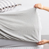 Renee Taylor Comfort T's Organic Cotton Jersey Bed Sheet Set - Grey Marle (OEKO-TEX Certified)