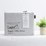 Renee Taylor Comfort T's Organic Cotton Jersey Bed Sheet Set - Grey Marle (OEKO-TEX Certified)