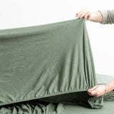 Renee Taylor Comfort T's Organic Cotton Jersey Kids Bed Sheet Set - Olive (OEKO-TEX Certified)