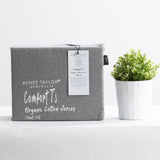 Renee Taylor Comfort T's Organic Cotton Jersey Bed Sheet Set - Charcoal (OEKO-TEX Certified)