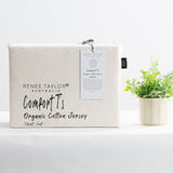 Renee Taylor Comfort T's Organic Cotton Jersey Bed Sheet Set - Oatmeal (OEKO-TEX Certified)