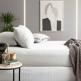 Renee Taylor Comfort T's Organic Cotton Jersey Fitted Sheet & Pillowcase Set - Grey Marle (OEKO-TEX Certified)