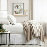 Renee Taylor Comfort T's Organic Cotton Jersey Fitted Sheet & Pillowcase Set - Ecru (OEKO-TEX Certified)