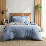 Renee Taylor Comfort T's Organic Cotton Jersey Quilt Cover Set - Ink (OEKO-TEX Certified)