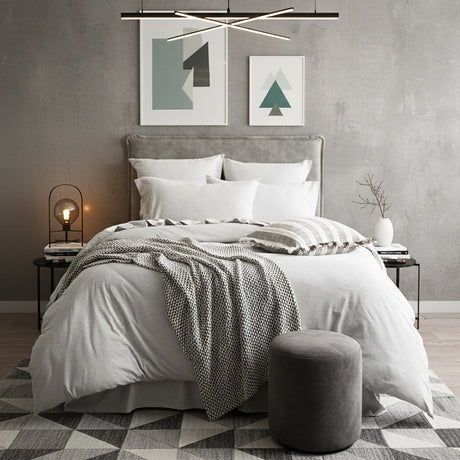 Renee Taylor Comfort T's Organic Cotton Jersey Quilt Cover Set - Grey Marle (OEKO-TEX Certified)