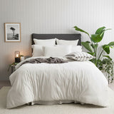 Renee Taylor Comfort T's Organic Cotton Jersey Quilt Cover Set - Ecru (OEKO-TEX Certified)