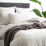 Renee Taylor Comfort T's Organic Cotton Jersey Quilt Cover Set - Ecru (OEKO-TEX Certified)