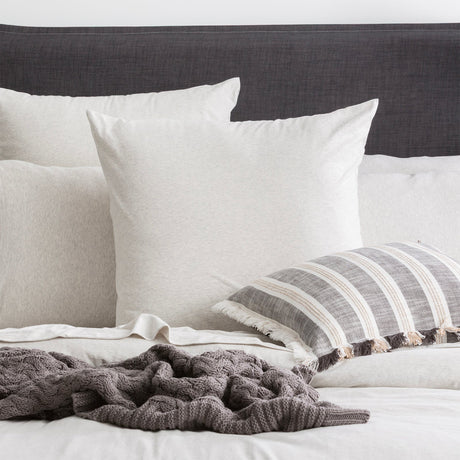 Renee Taylor Comfort T's Organic Cotton Jersey Quilt Cover Set - Ecru (OEKO-TEX Certified)