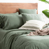 Renee Taylor Comfort T's Organic Cotton Jersey Quilt Cover Set - Olive (OEKO-TEX Certified)