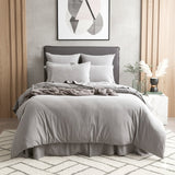 Renee Taylor Comfort T's Organic Cotton Jersey Quilt Cover Set - Charcoal (OEKO-TEX Certified)