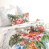 Renee Taylor Florence Quilted Reversible Coverlet Set - Multicoloured (Botanical Floral Print Bedspread)