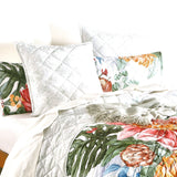 Renee Taylor Florence Quilted Reversible Coverlet Set - Multicoloured (Botanical Floral Print Bedspread)