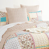 Renee Taylor Amber Quilted Reversible Coverlet Set - Multicoloured (Patchwork Print Bedspread)