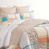 Renee Taylor Amber Quilted Reversible Coverlet Set - Multicoloured (Patchwork Print Bedspread)